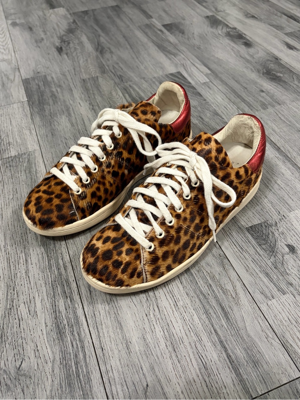 Isabel Marant Bart Pony Hair Leopard-Print Sneakers